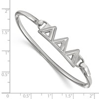 Sterling S. Rh-p LogoArt Delta Delta Delta Small Hook and Clasp Bangle view 2
