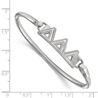 Sterling S. Rh-p LogoArt Delta Delta Delta Small Hook and Clasp Bangle view 3