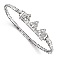 Sterling S. Rh-p LogoArt Delta Delta Delta Small Hook and Clasp Bangle view 1