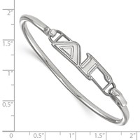 Sterling Silver Rh-plated LogoArt Delta Gamma Large Hook and Clasp Bangle view 2