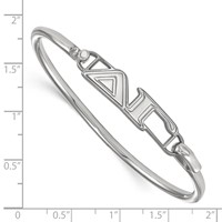 Sterling Silver Rh-plated LogoArt Delta Gamma Large Hook and Clasp Bangle view 3