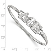 Sterling S. Rh-p LogoArt Delta Phi Epsilon Large Hook and Clasp Bangle view 2