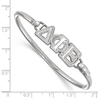 Sterling S. Rh-p LogoArt Delta Phi Epsilon Large Hook and Clasp Bangle view 3