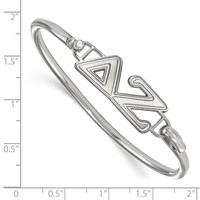 Sterling Silver Rh-plated LogoArt Delta Zeta Small Hook and Clasp Bangle view 2