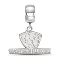 Sterling Silver Rhodium-plated LogoArt Eastern Illinois University Small Dangle Bead Charm view 2