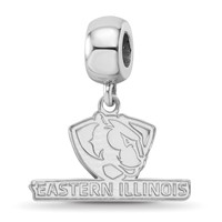 Sterling Silver Rhodium-plated LogoArt Eastern Illinois University Small Dangle Bead Charm view 1