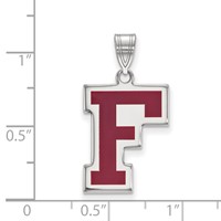 Sterling Silver Rhodium-plated LogoArt Fordham University Letter F Large Enameled Pendant view 2