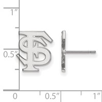 Sterling Silver Rhodium-plated LogoArt Florida State University F-s Small Post Earrings view 2