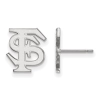 Sterling Silver Rhodium-plated LogoArt Florida State University F-s Small Post Earrings view 1