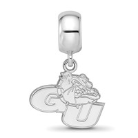 Sterling Silver Rhodium-plated LogoArt Gonzaga University G-u Bulldog Small Dangle Bead Charm view 3