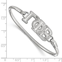 Sterling S. Rh-plated LogoArt Gamma Phi Beta Large Hook and Clasp Bangle view 2