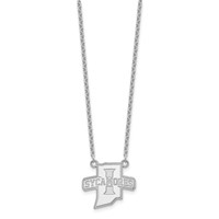Sterling Silver Rhodium-plated LogoArt Indiana State University Sycamores Large Pendant Necklace, 18" view 2