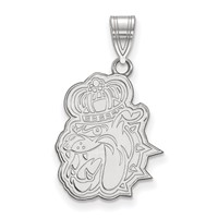 Sterling Silver Rhodium-plated LogoArt James Madison University Duke Dog Large Pendant view 1