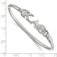 Sterling S. Rh-p LogoArt Kappa Alpha Theta Small Hook and Clasp Bangle view 2