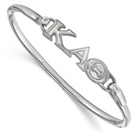 Sterling S. Rh-p LogoArt Kappa Alpha Theta Small Hook and Clasp Bangle view 1