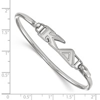Sterling Silver Rh-plated LogoArt Kappa Delta Small Hook and Clasp Bangle view 3