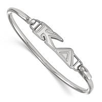 Sterling Silver Rh-plated LogoArt Kappa Delta Small Hook and Clasp Bangle view 1