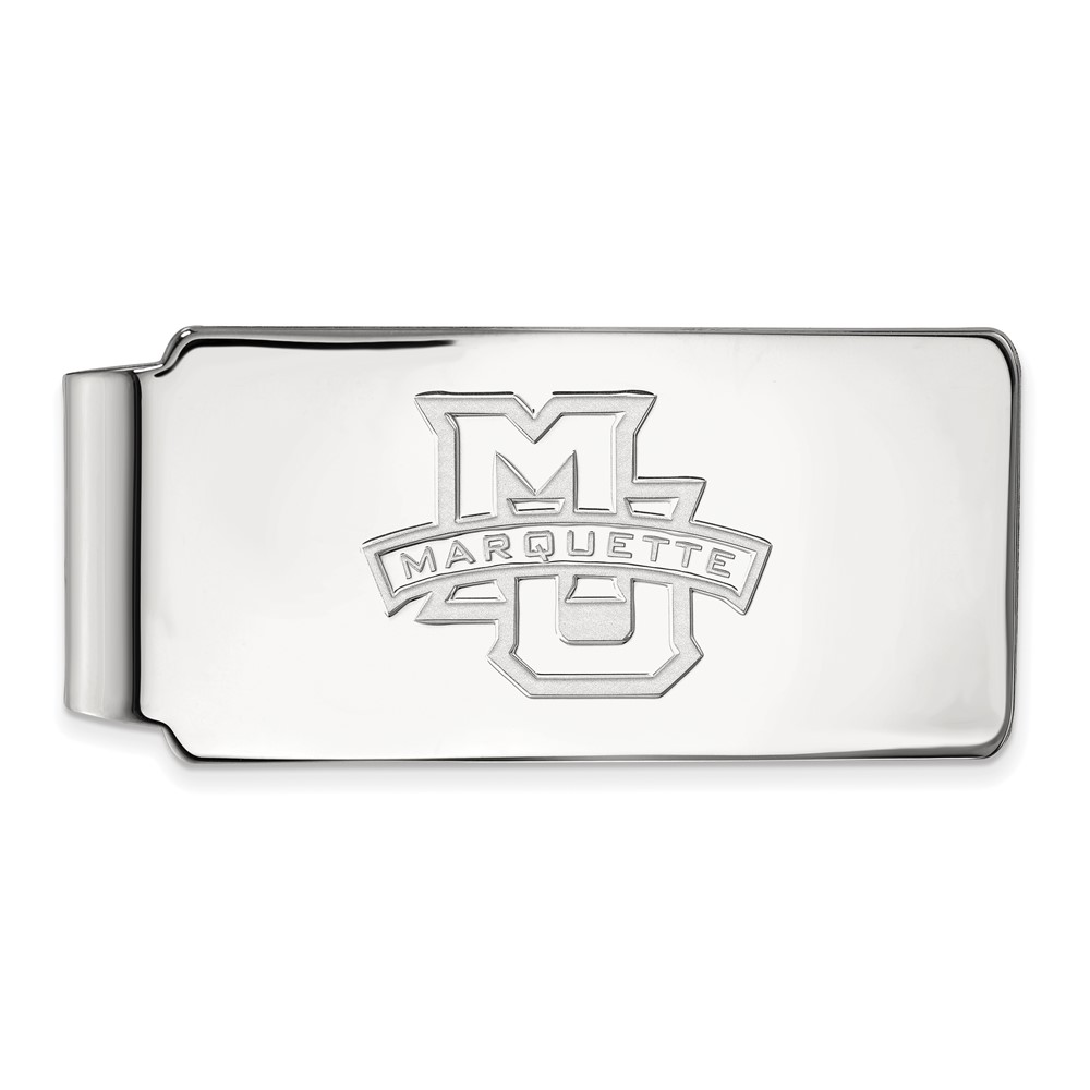 Sterling Silver Rhodium-plated LogoArt Marquette University Money Clip