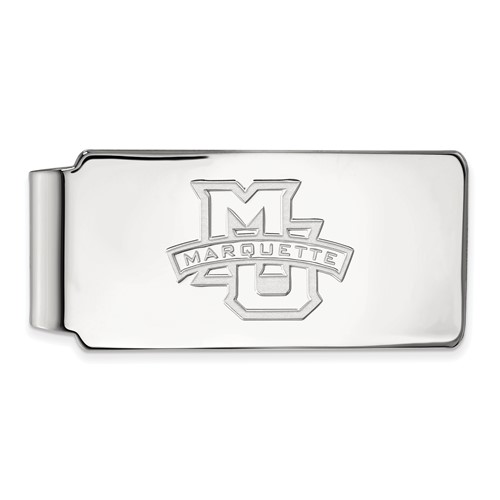 Sterling Silver Rhodium-plated LogoArt Marquette University Money Clip