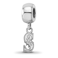 Sterling Silver Rhodium Plated Major League Baseball LogoArt Seattle Mariners Dangle Bead view 1