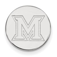 Sterling Silver Rhodium-plated LogoArt Miami University Ohio Letter M Lapel Pin view 1