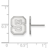 Sterling Silver Rhodium-plated LogoArt North Carolina State University N-c-s Small Post Earrings view 2