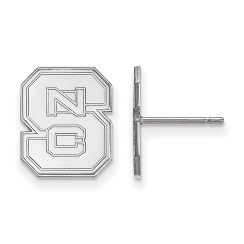 Sterling Silver Rhodium-plated LogoArt North Carolina State University N-c-s Small Post Earrings