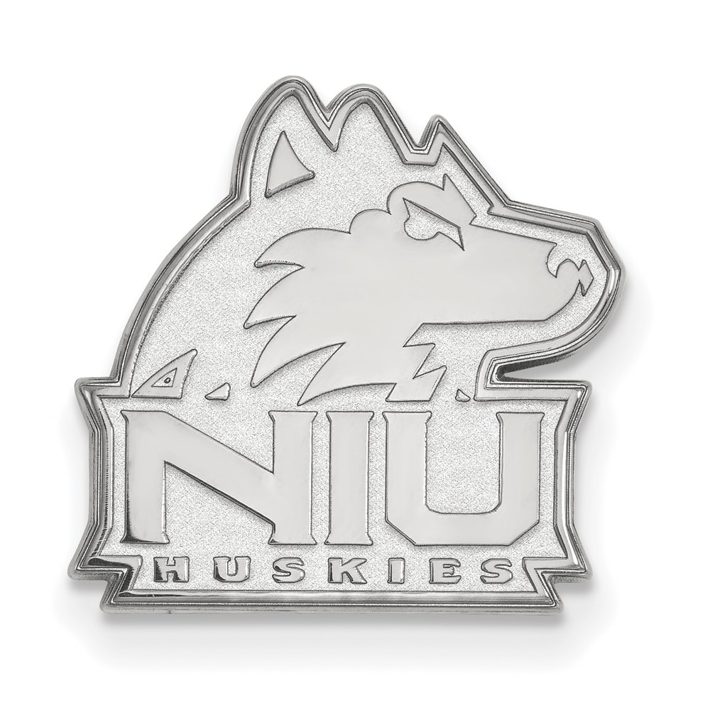 Sterling Silver Rhodium-plated LogoArt Northern Illinois University N-i-u Huskies Lapel Pin