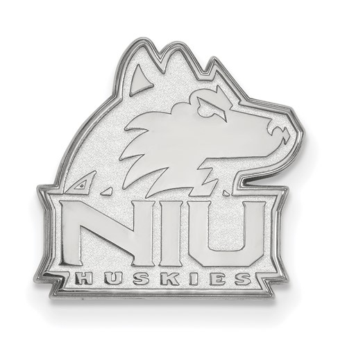 Sterling Silver Rhodium-plated LogoArt Northern Illinois University N-i-u Huskies Lapel Pin