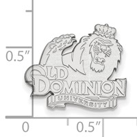 Sterling Silver Rhodium-plated LogoArt Old Dominion University Lapel Pin view 3