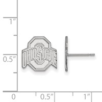 Sterling Silver Rhodium-plated LogoArt the Ohio State University Small Post Earrings view 2