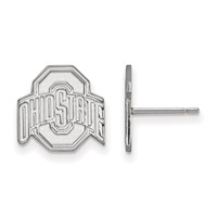 Sterling Silver Rhodium-plated LogoArt the Ohio State University Small Post Earrings view 1