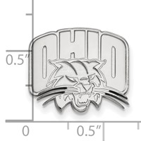 Sterling Silver Rhodium-plated LogoArt Ohio University Lapel Pin view 3