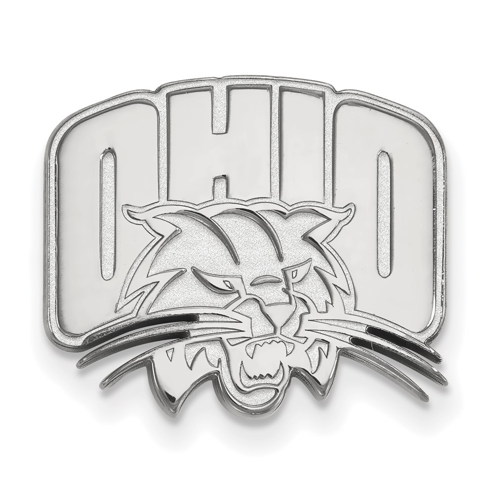Sterling Silver Rhodium-plated LogoArt Ohio University Lapel Pin