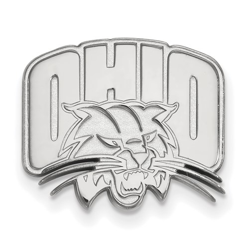 Sterling Silver Rhodium-plated LogoArt Ohio University Lapel Pin