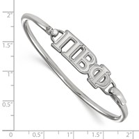 Sterling Silver Rh-plated LogoArt Pi Beta Phi Small Hook and Clasp Bangle view 2