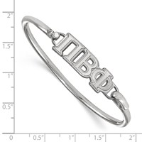 Sterling Silver Rh-plated LogoArt Pi Beta Phi Small Hook and Clasp Bangle view 3