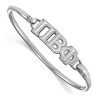 Sterling Silver Rh-plated LogoArt Pi Beta Phi Small Hook and Clasp Bangle view 1