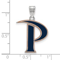 Sterling Silver Rhodium-plated LogoArt Pepperdine University Letter P Large Enameled Pendant view 2