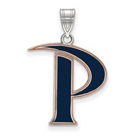 Sterling Silver Rhodium-plated LogoArt Pepperdine University Letter P Large Enameled Pendant view 1