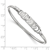 Sterling S. Rh-plated LogoArt Phi Sigma Sigma Small Hook and Clasp Bangle view 2