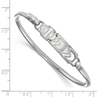 Sterling S. Rh-plated LogoArt Phi Sigma Sigma Small Hook and Clasp Bangle view 3