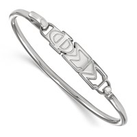 Sterling S. Rh-plated LogoArt Phi Sigma Sigma Small Hook and Clasp Bangle view 1