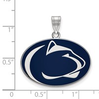 Sterling Silver Rhodium-plated LogoArt Penn State University Lion Large Enameled Pendant view 2