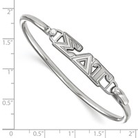 Sterling S. Rh-plated LogoArt Sigma Delta Tau Small Hook and Clasp Bangle view 2