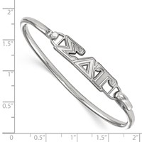 Sterling S. Rh-plated LogoArt Sigma Delta Tau Small Hook and Clasp Bangle view 3