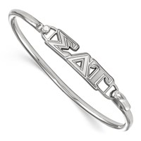 Sterling S. Rh-plated LogoArt Sigma Delta Tau Small Hook and Clasp Bangle view 1
