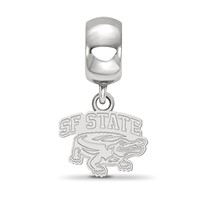 Sterling Silver Rhodium-plated LogoArt San Francisco State University Extra Small Dangle Bead Charm view 3