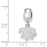 Sterling Silver Rhodium-plated LogoArt San Francisco State University Extra Small Dangle Bead Charm view 2
