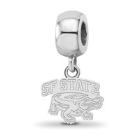 Sterling Silver Rhodium-plated LogoArt San Francisco State University Extra Small Dangle Bead Charm view 1